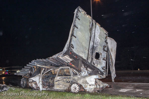 fiery crash on the Edens Expressway 4-21-13 in Northfield Larry Shapiro photos